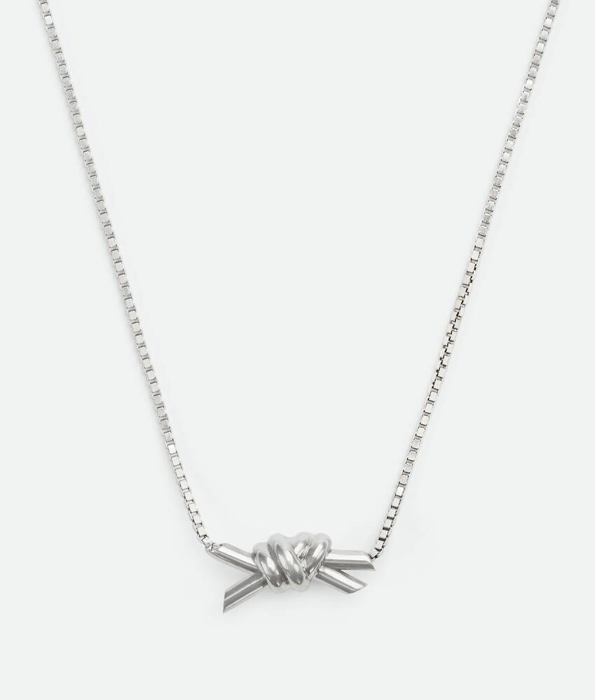 Bottega Veneta Knot Necklace In Gray