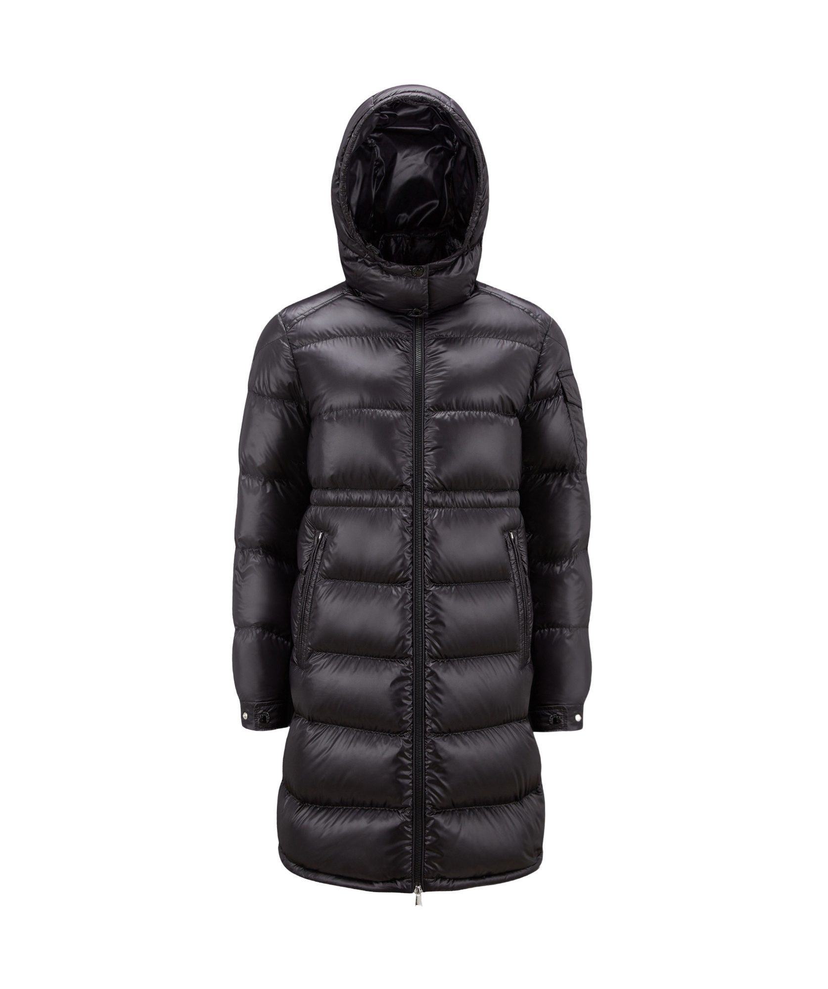 Shop Moncler Meillon Hooded Long Down Jacket In Black