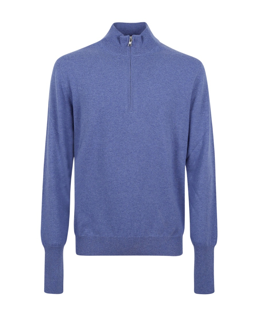 Ballantyne Half-zip Cashmere Jumper In Blue