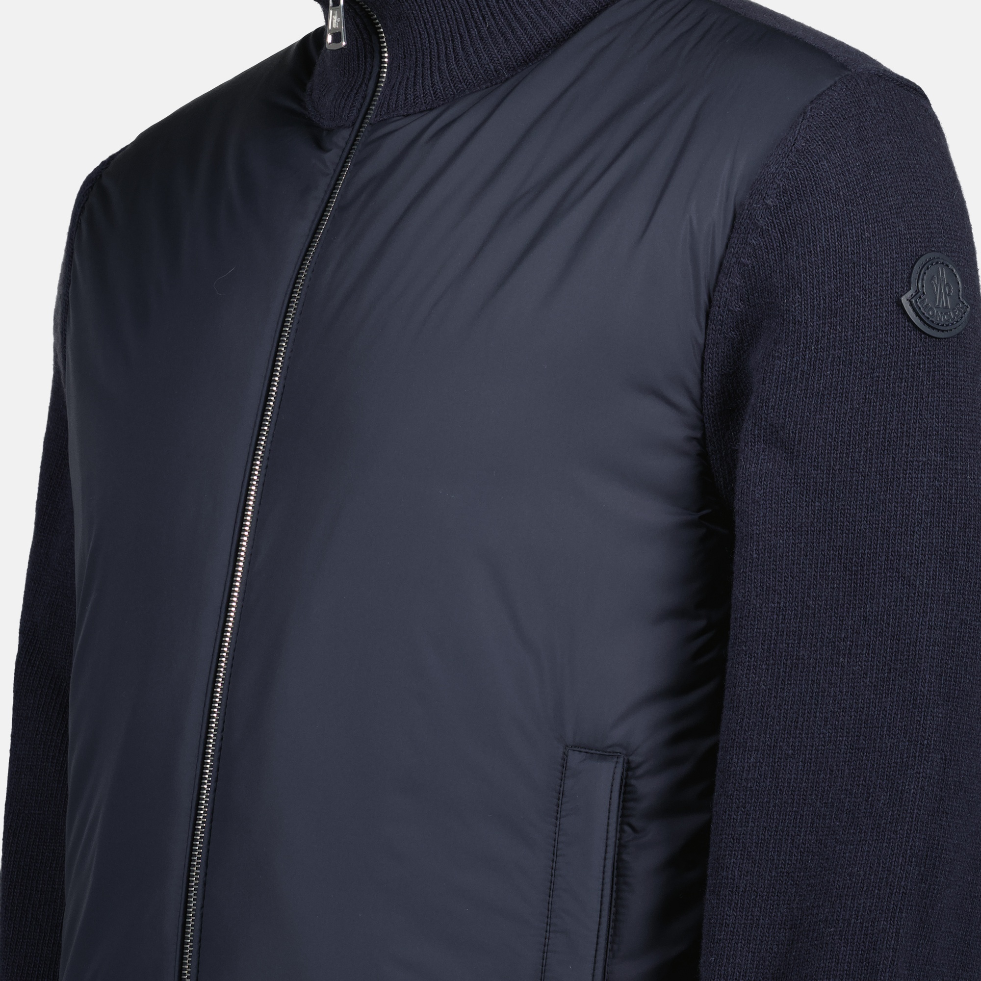 Moncler Zip-up Padded Jacket In Blue
