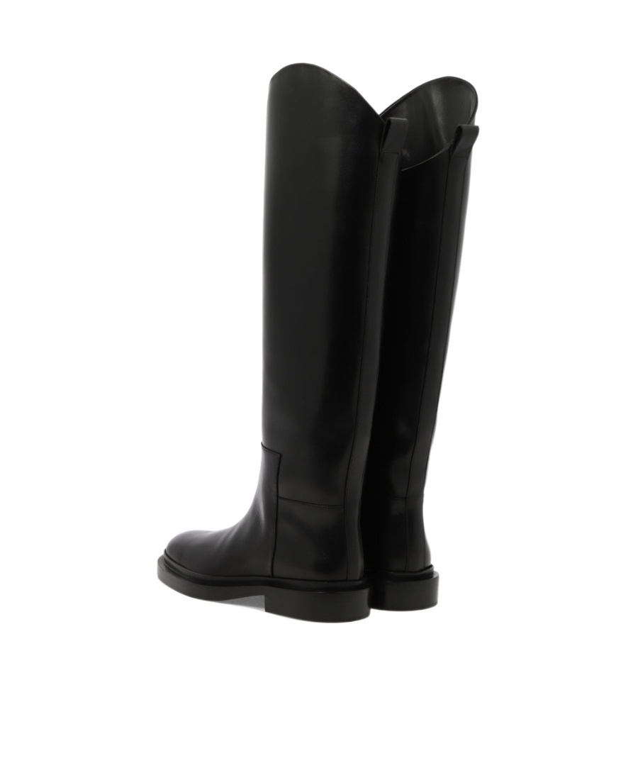 Jil Sander Calf-length Leather Boots In Black