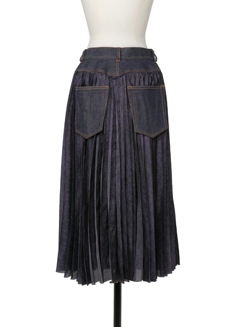 SACAI PLISSÉ MIDI SKIRT