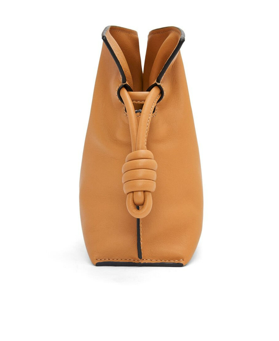 Loewe Mini Flamenco Clutch Drawstring Shoulder Bag In Brown