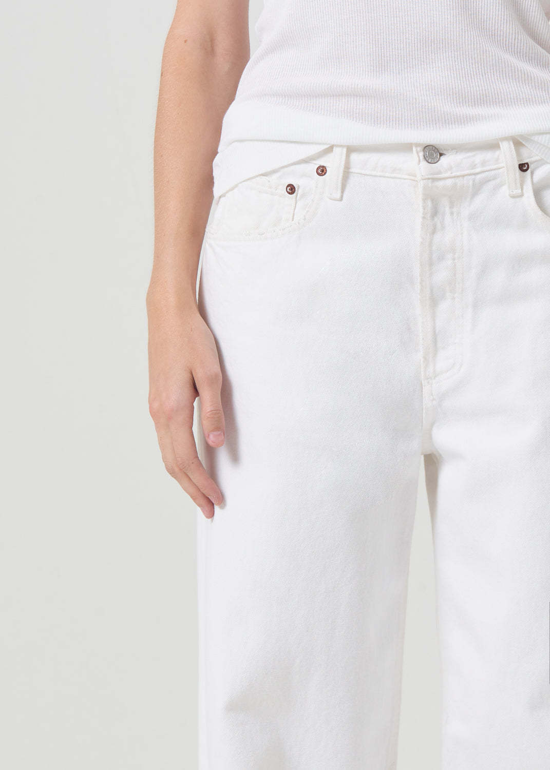 Agolde Straight Jeans Pants In White