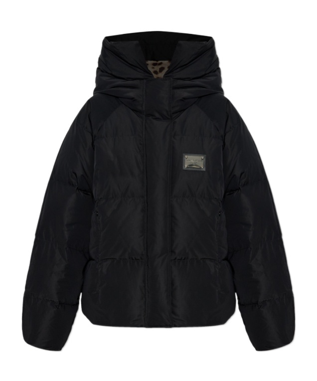 Dolce & Gabbana Dolce  Gabbana Logo Plaque Down Jacket In Black