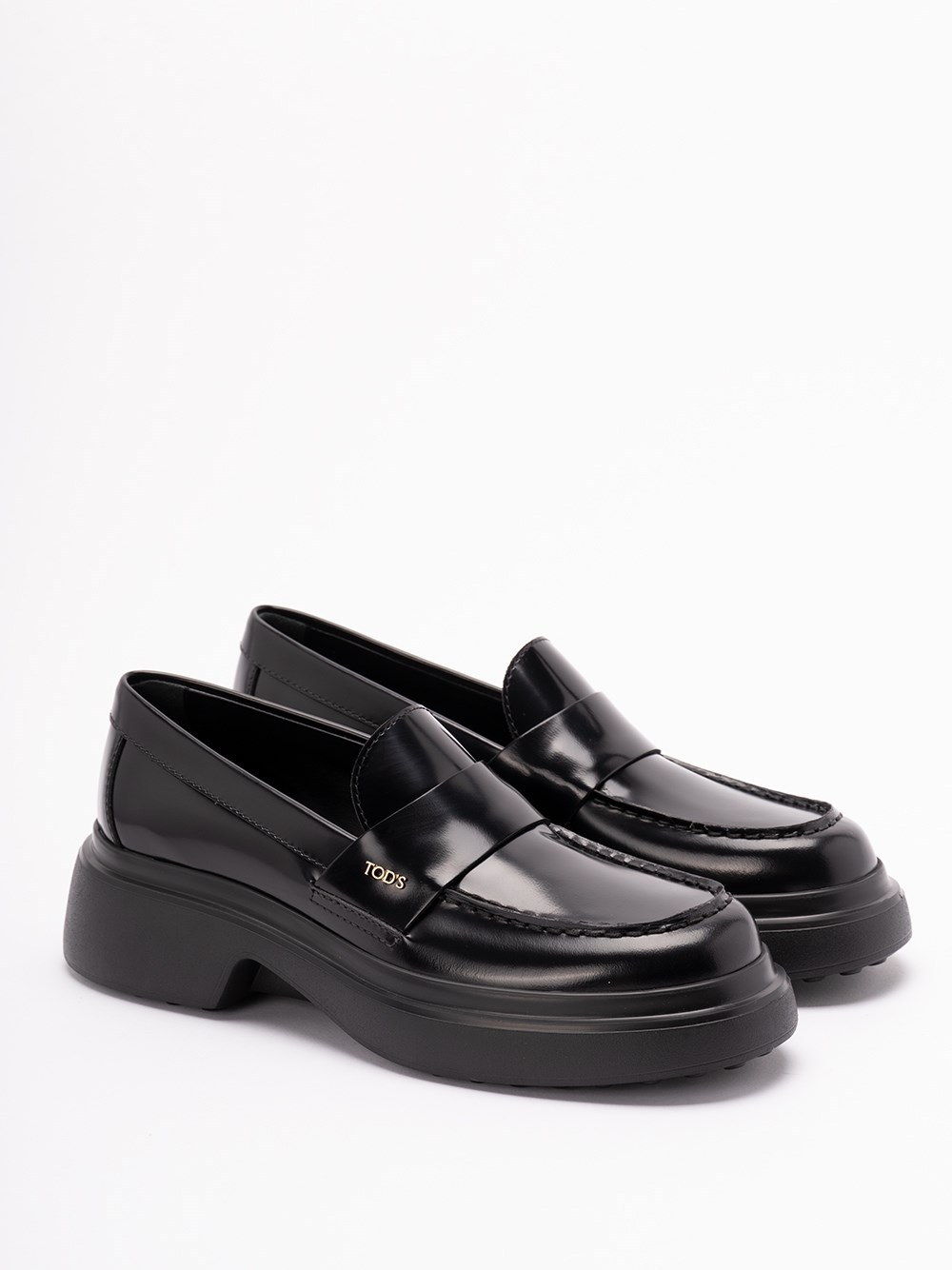 Tod's Leather Loafers With Chunky Sole And Glossy Finish