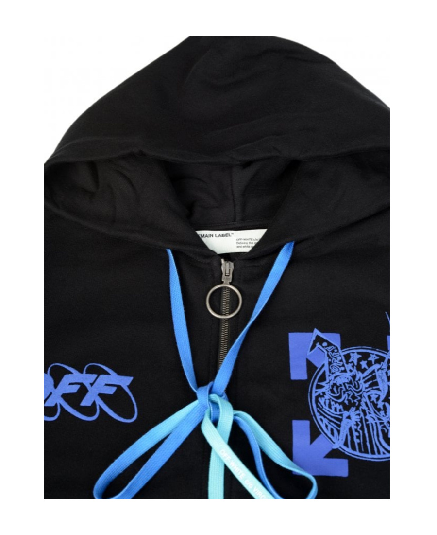 Off-white Printed Pattern Casual Jacket In Black
