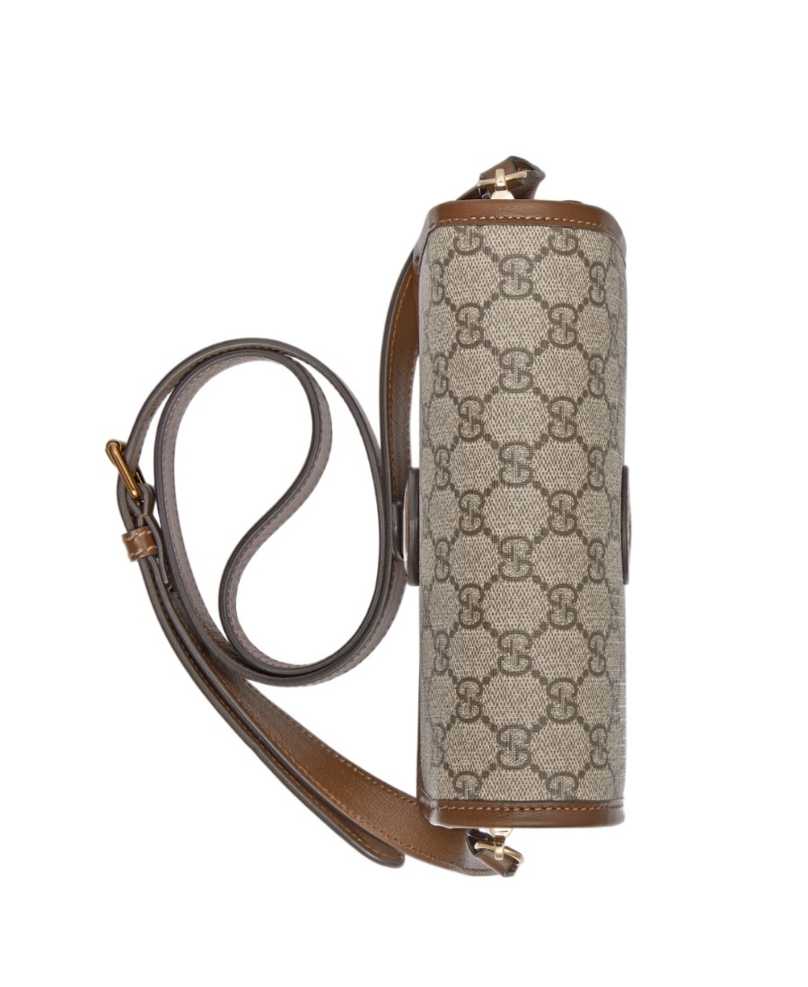 Gucci Men Gg Supreme Fabric Gg Retro Crossbody Bag In Nude