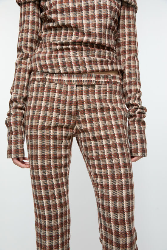 Acne Studios Checked Wool Casual Pants In Brown