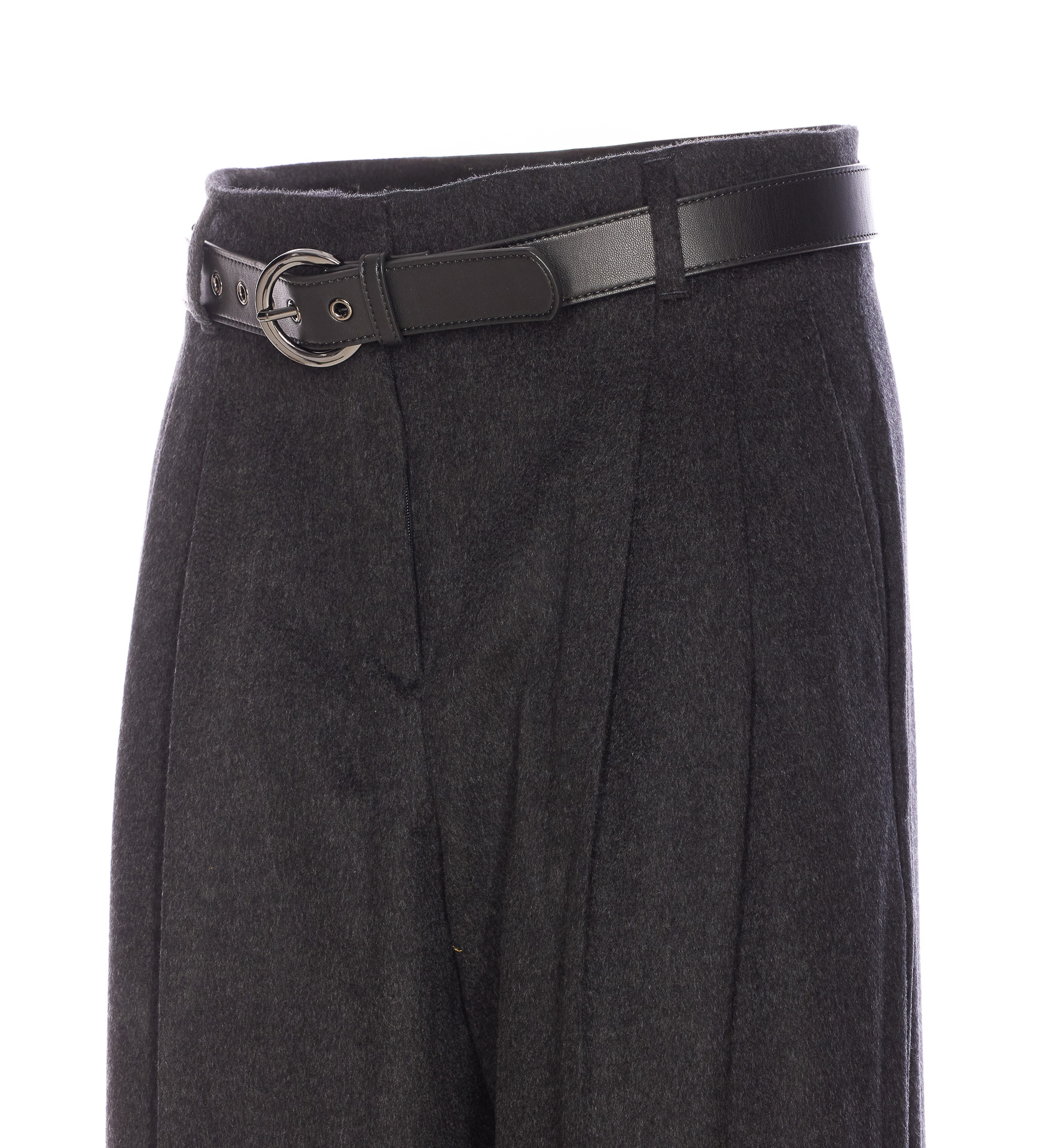 Max Mara Casual Pants With Belt Loops In Black