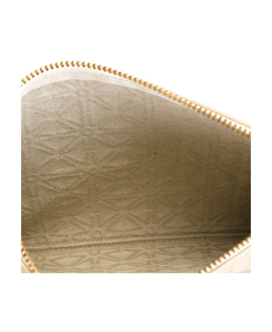 Comme Des Garçons Embossed Zip Clutch In Brown