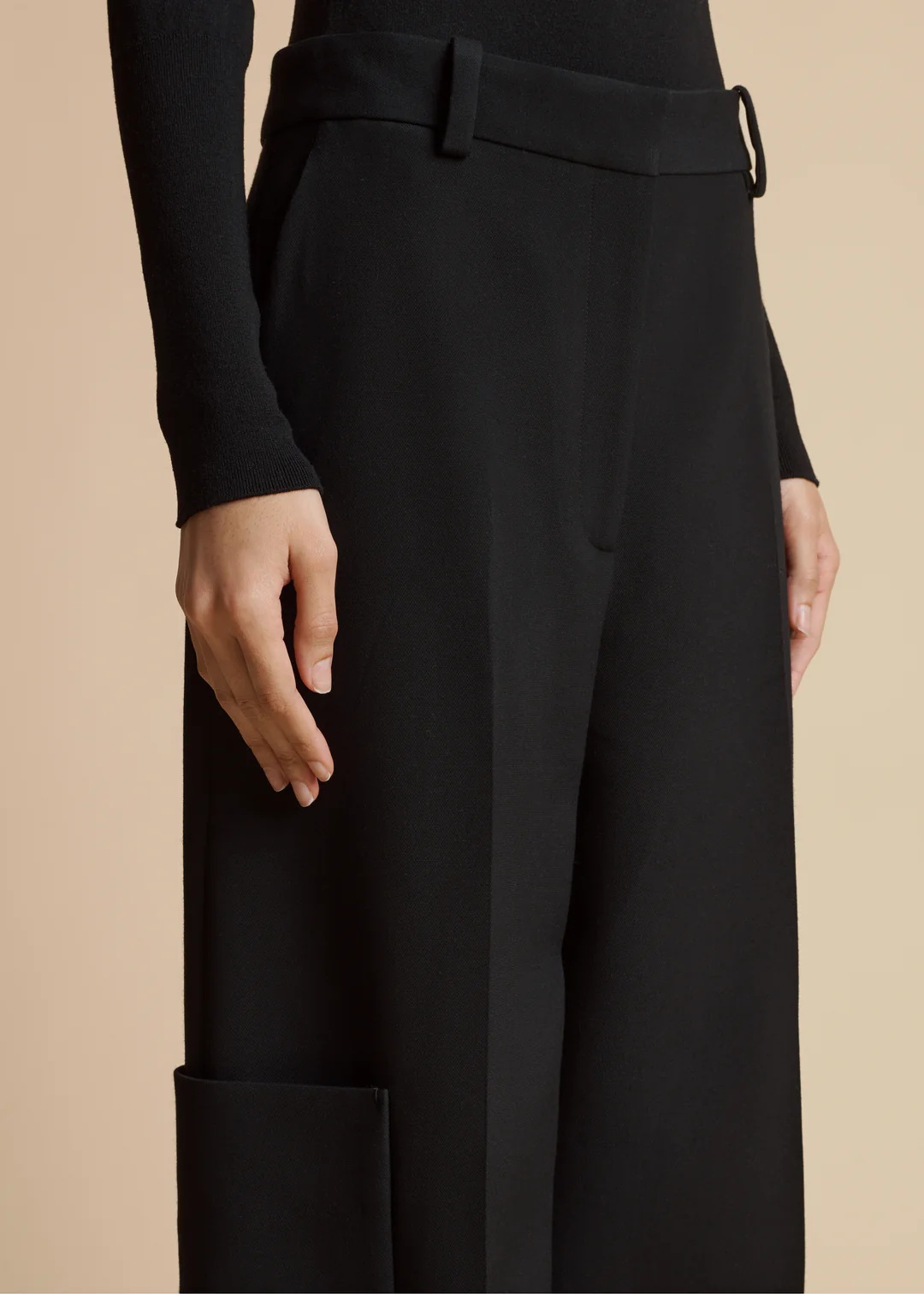 Khaite High-waist Design Casual Pants In Black