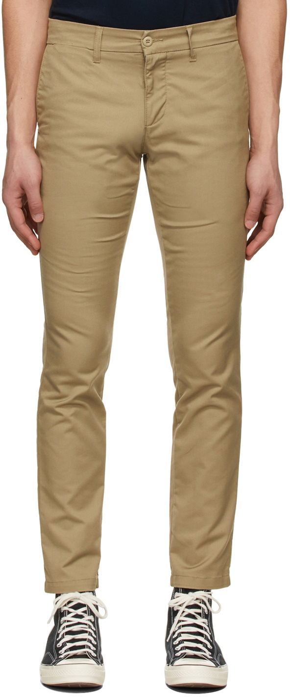 Carhartt Khaki Waist-loop Casual Pants In Brown