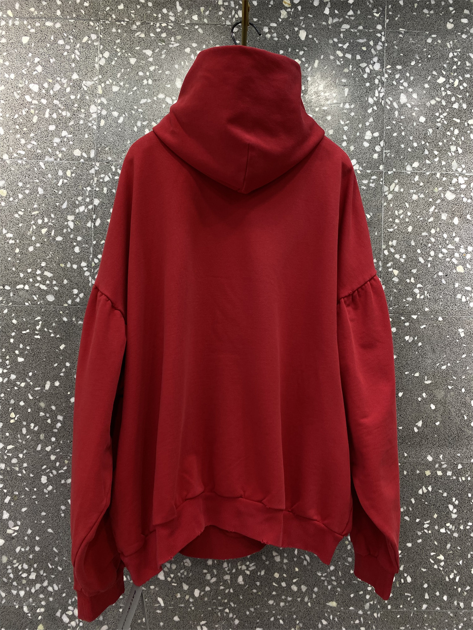 Balenciaga Hooded Long-sleeved Sweater In Red