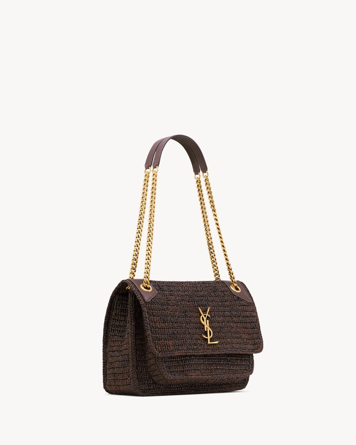 Saint Laurent Niki Medium In Raffia In Brown