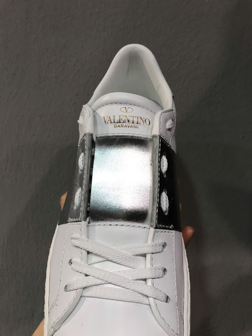 VALENTINO GARAVANI OPEN SNEAKER WITH METALLIC STRIPE