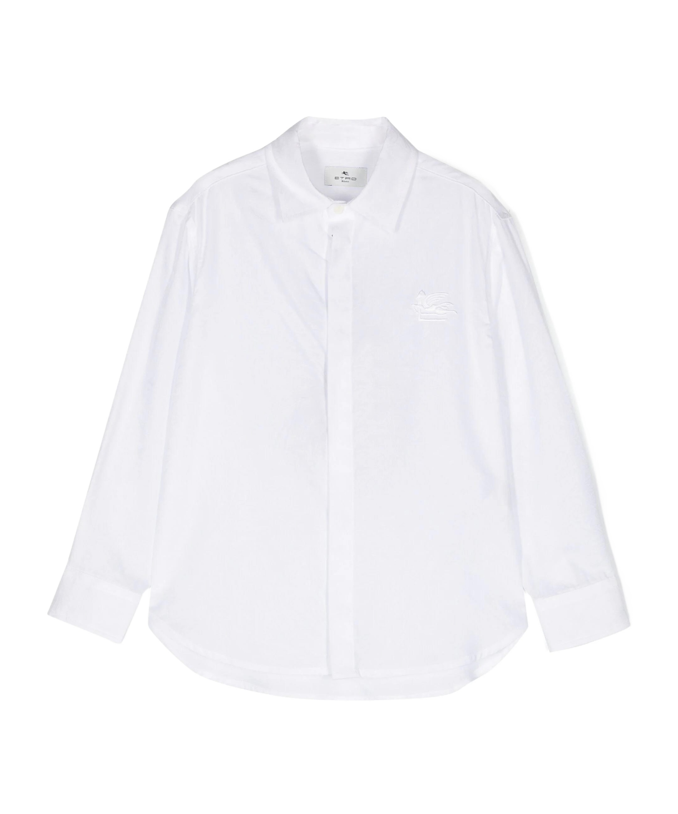 Etro Pegaso-embroidered Button-up Shirt In White