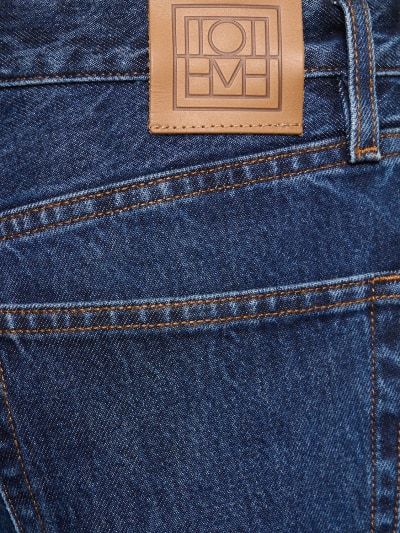 TOTÊME DENIM TROUSERS WITH LOGO AFFIXED