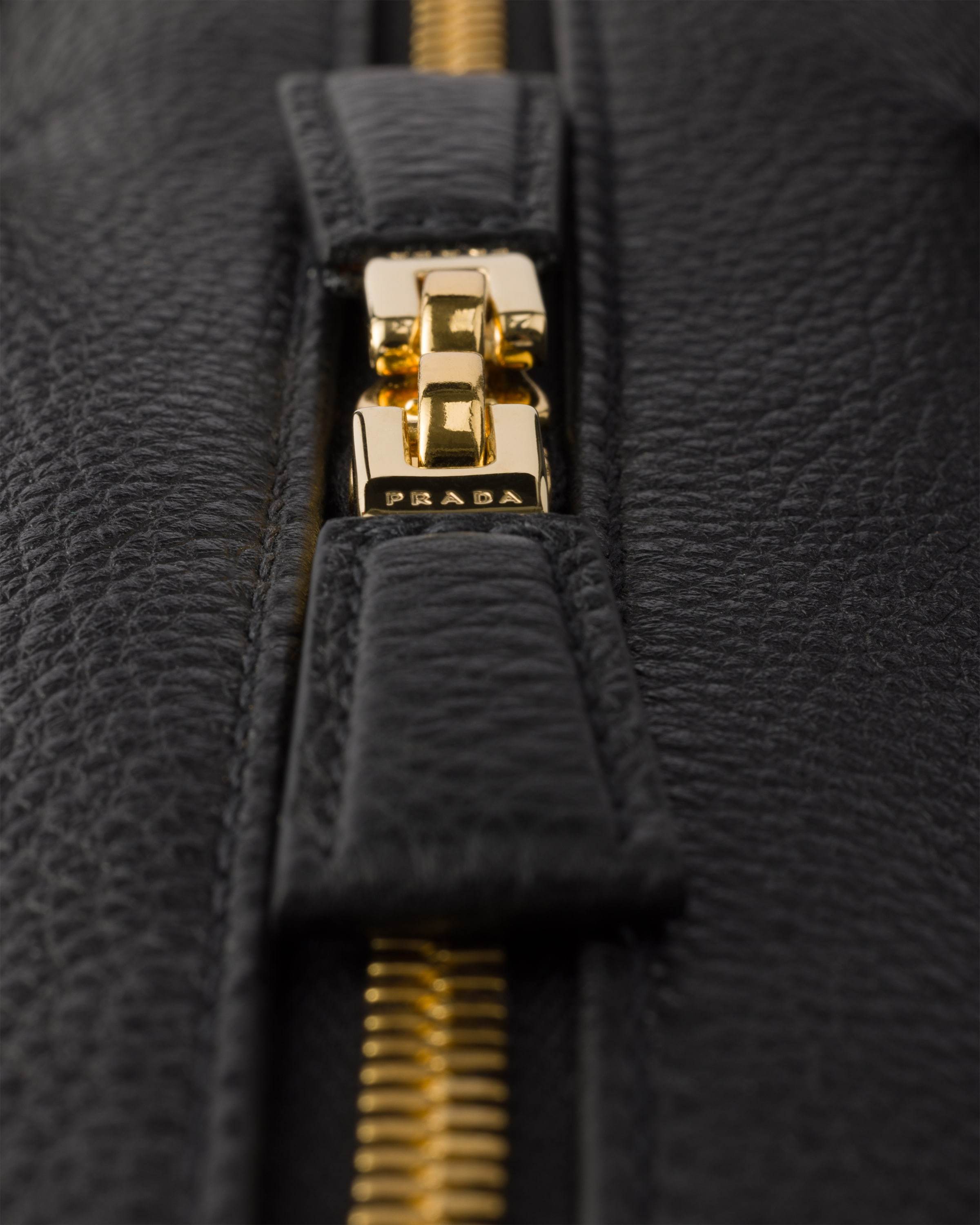 Prada Large Re-nylon And Leather Top-handle Bag In Black