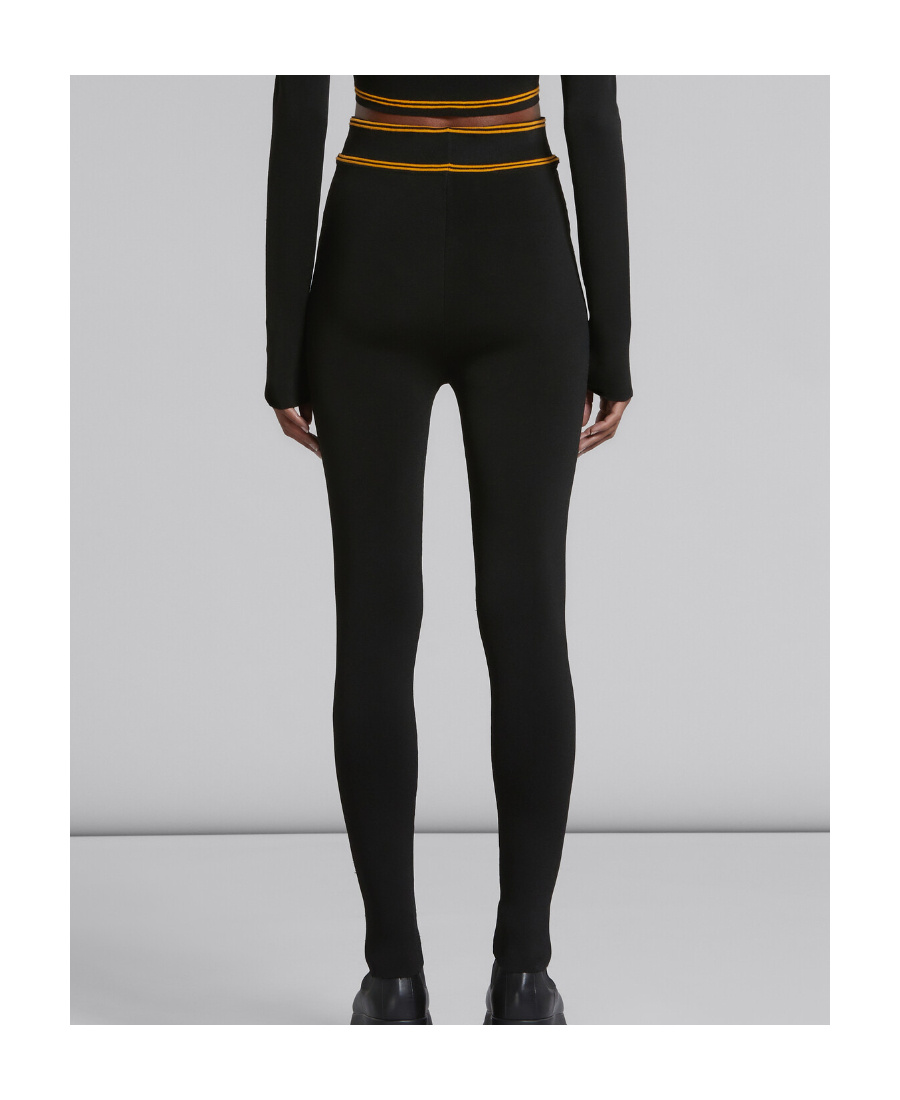 Marni Stripe-detail High-waisted Leggings In Black