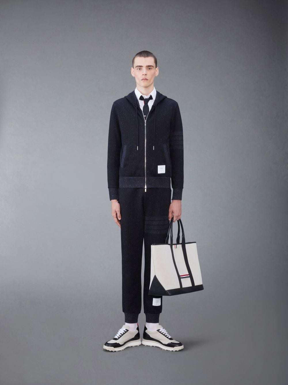 Thom Browne Zip Sweatshirt In Black