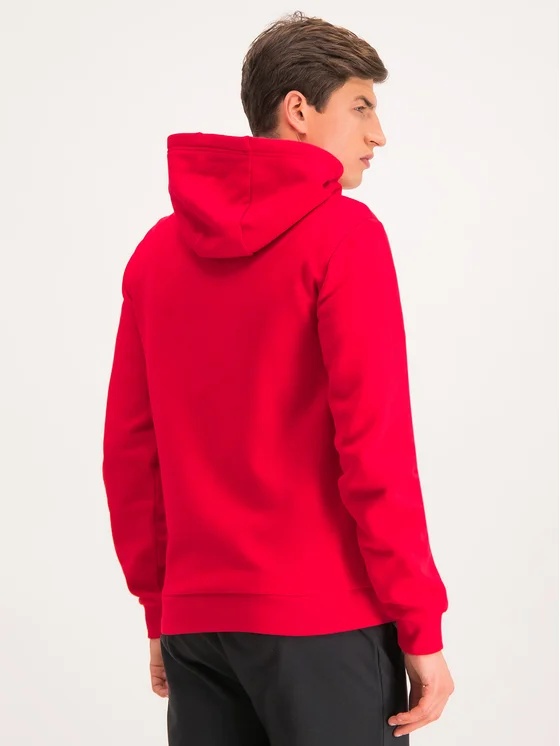 Ea7 Zipper Hooded Sweater In Red