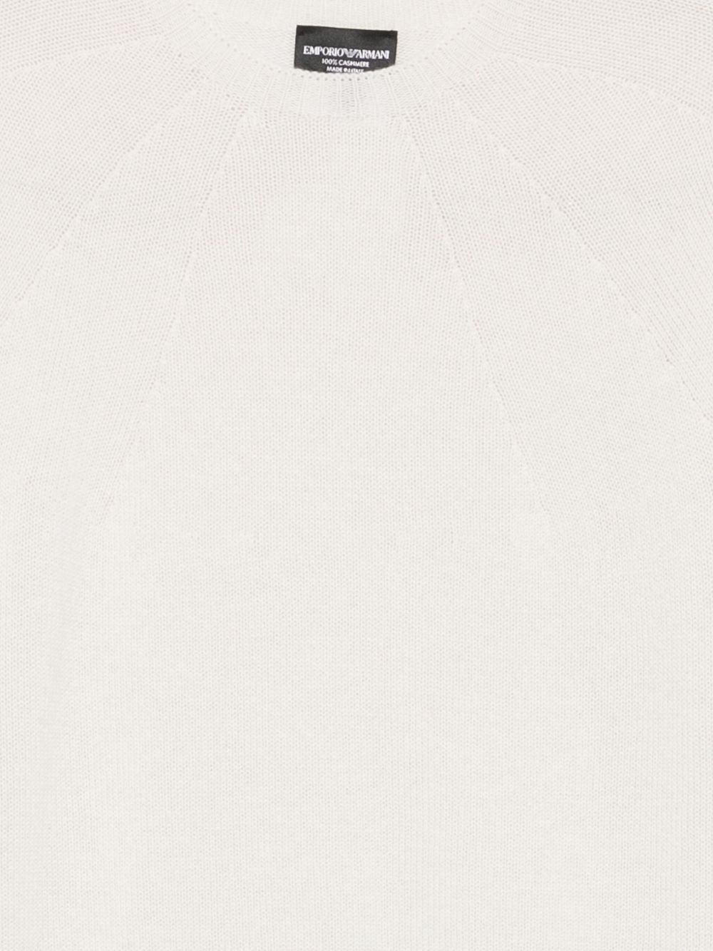 Emporio Armani Long Sleeve Crew Neck Knitwear Top In White