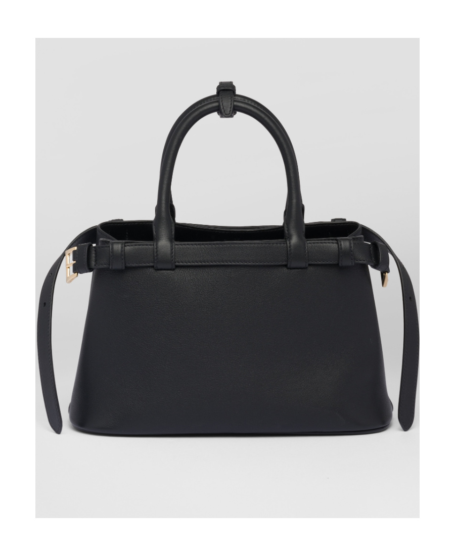 Prada Logo-lettering Leather Tote Bag In Black