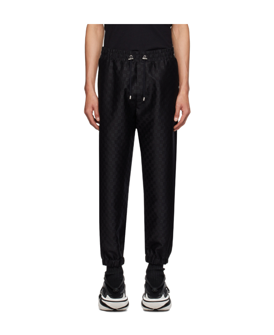 Balmain Drawstring Tapered Track Pants In Black