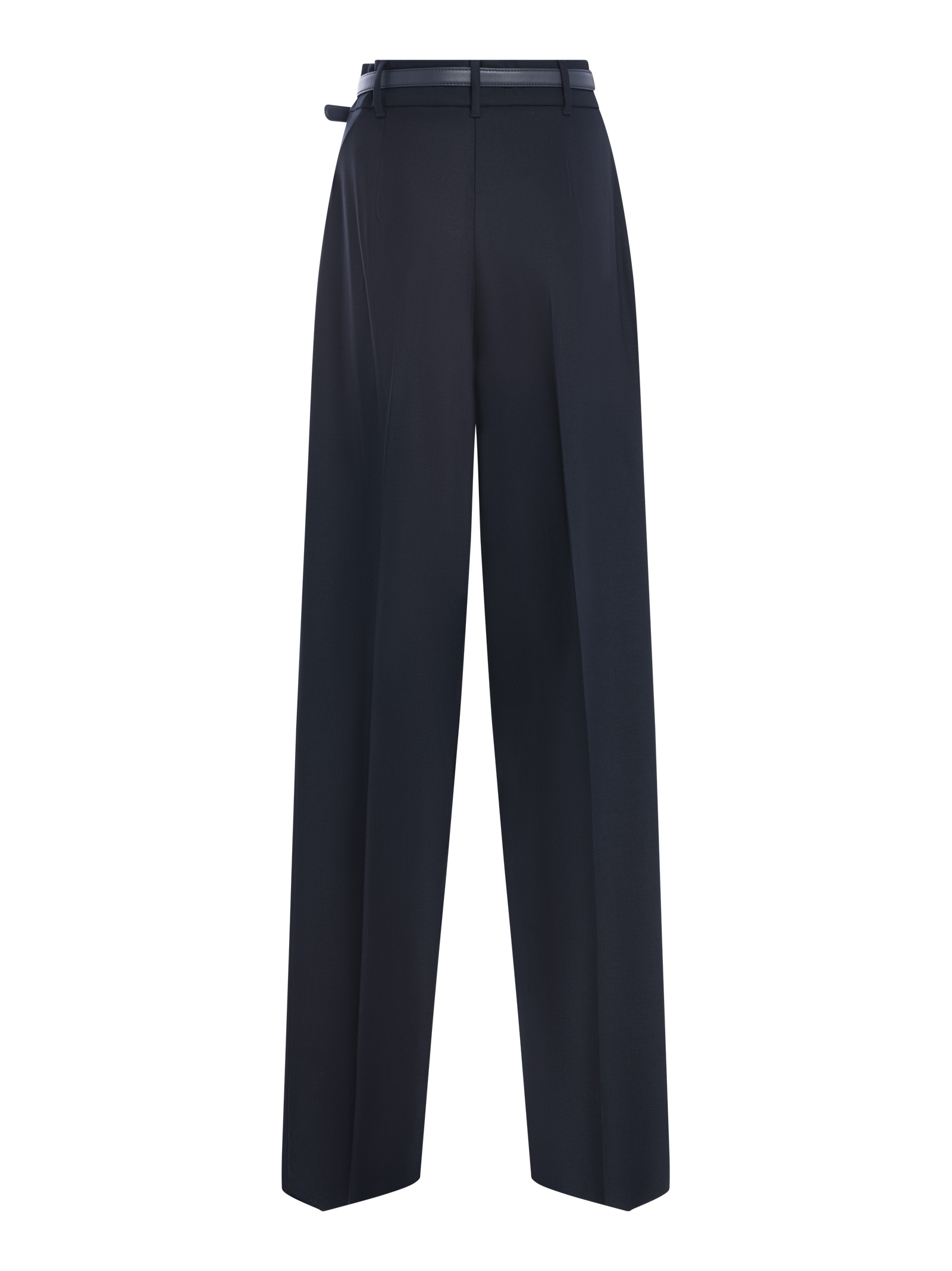 Max Mara Studio Entrata Belted Pleated Trousers In Black