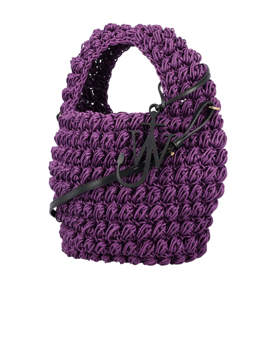 Jw Anderson Popcorn Basket Tote Bag In Purple