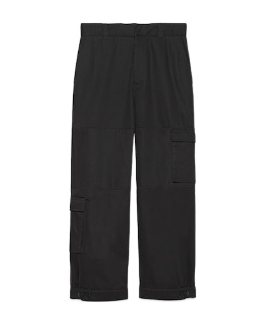 Gucci Cargo Pants In Cotton Drill With Patch In Black