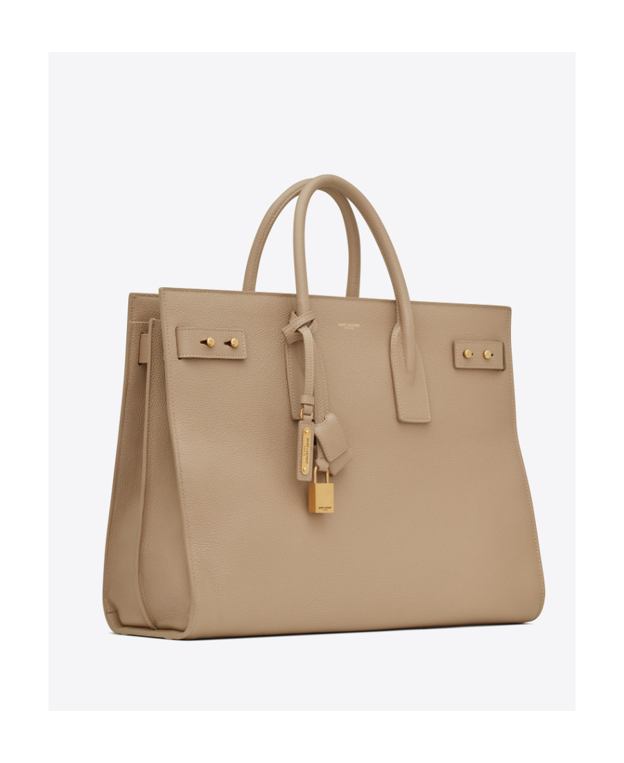 Saint Laurent Sac De Jour Leather Tote Bag In Nude