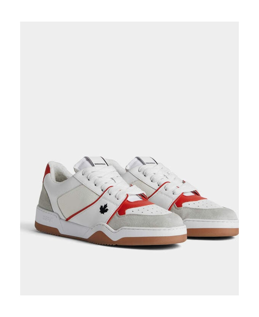 Dsquared2 Low Top Sneakers With Contrast Panelled Design In White