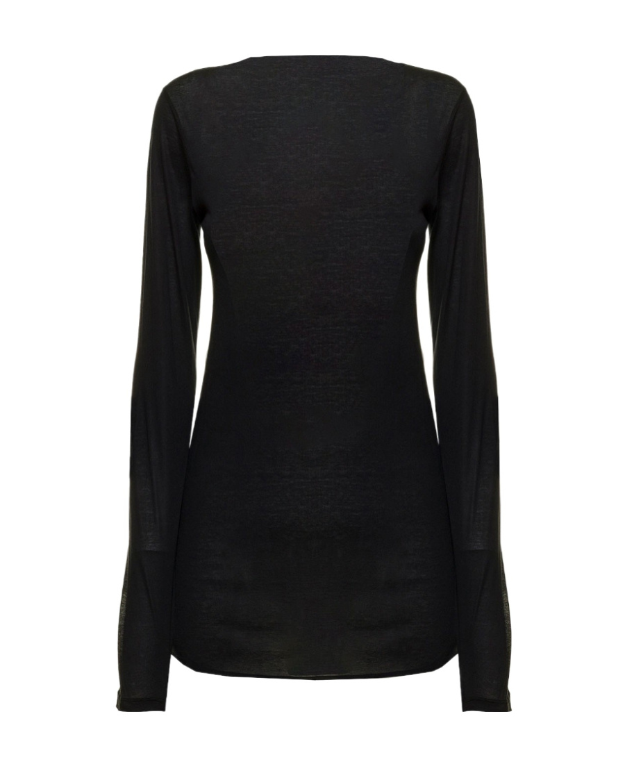 Ann Demeulemeester T-shirt With Round Neck And Long Sleeves In Black