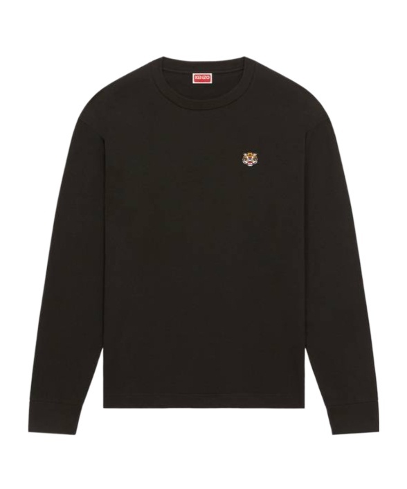 Kenzo Lucky Tiger Embroidered Crewneck Sweatshirt In Black