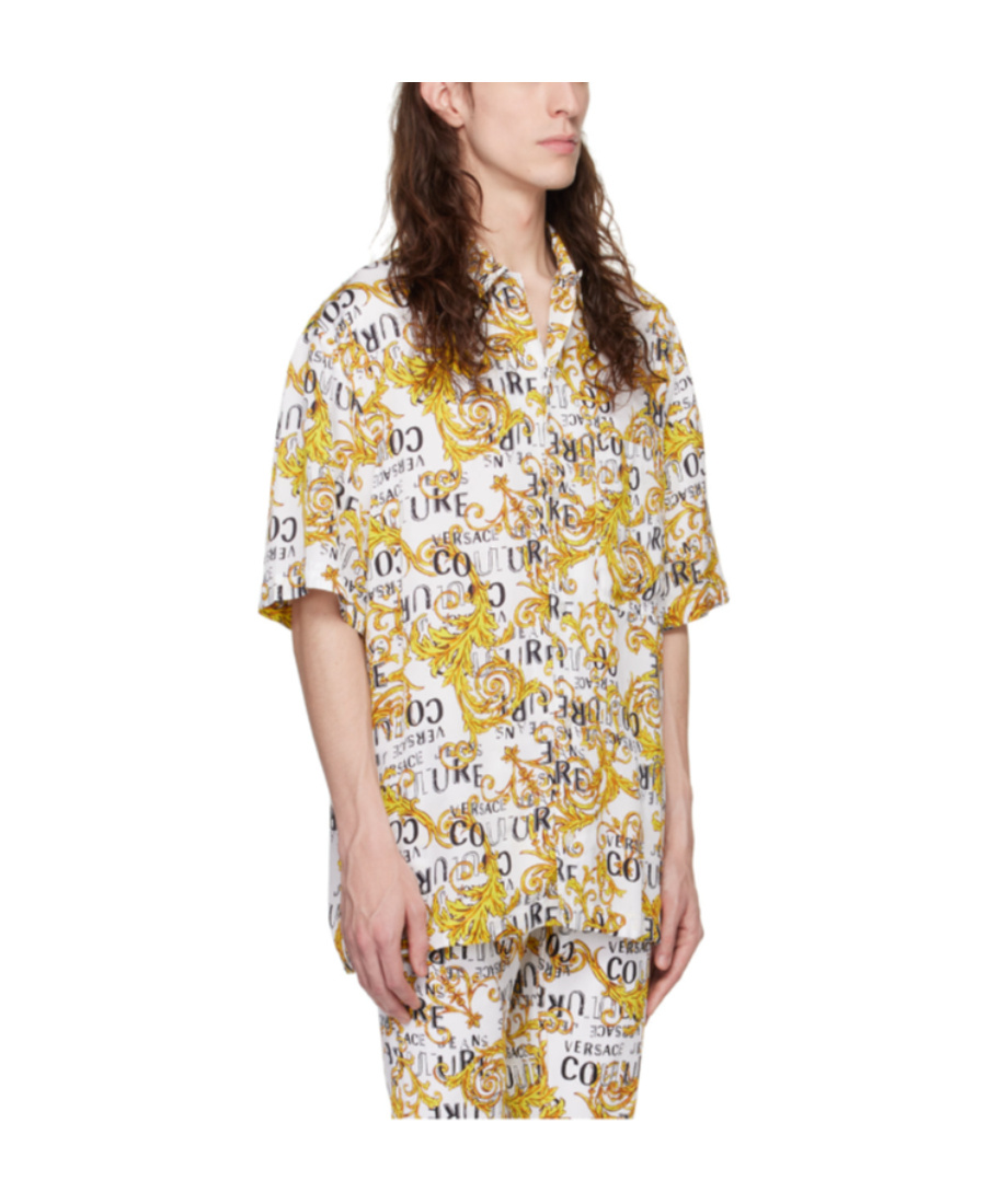 Shop Versace Jeans Button Shirt In Multicolor