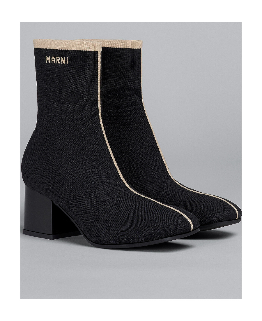 Marni Woman Ankle Boots Black Size 8 Textile Fibers In Black