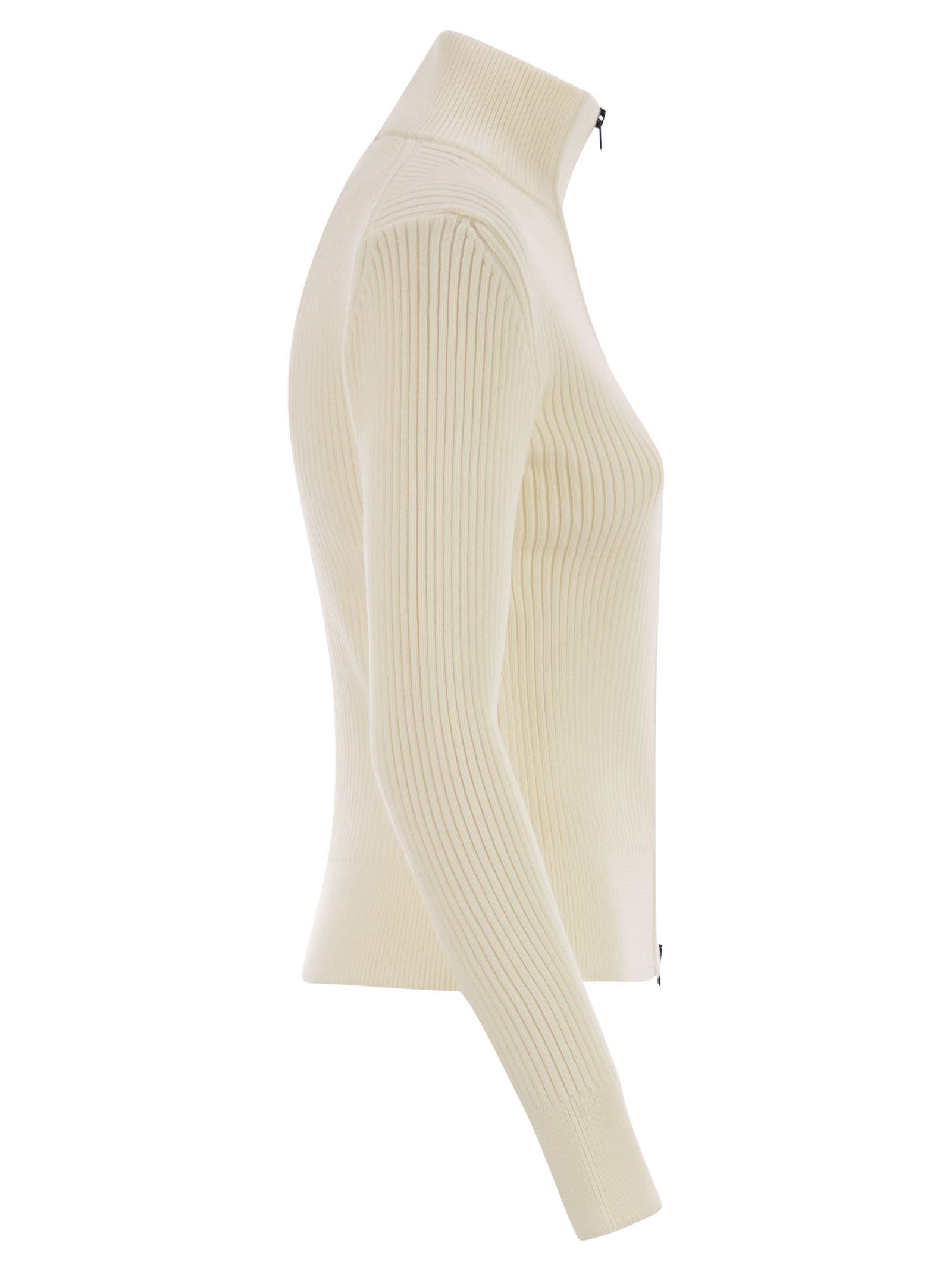 Herno Zipper Sweater In Neutral