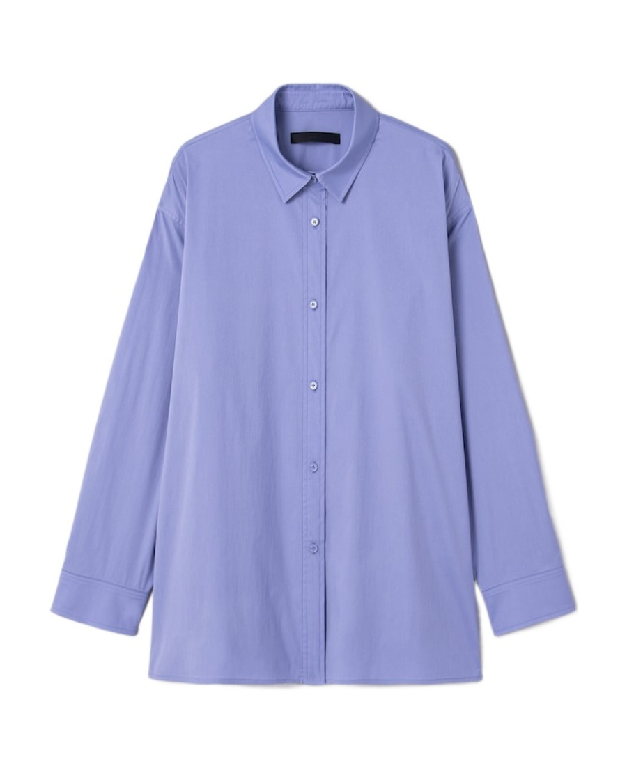 Juunj Lapel Long-sleeved Shirt In Blue