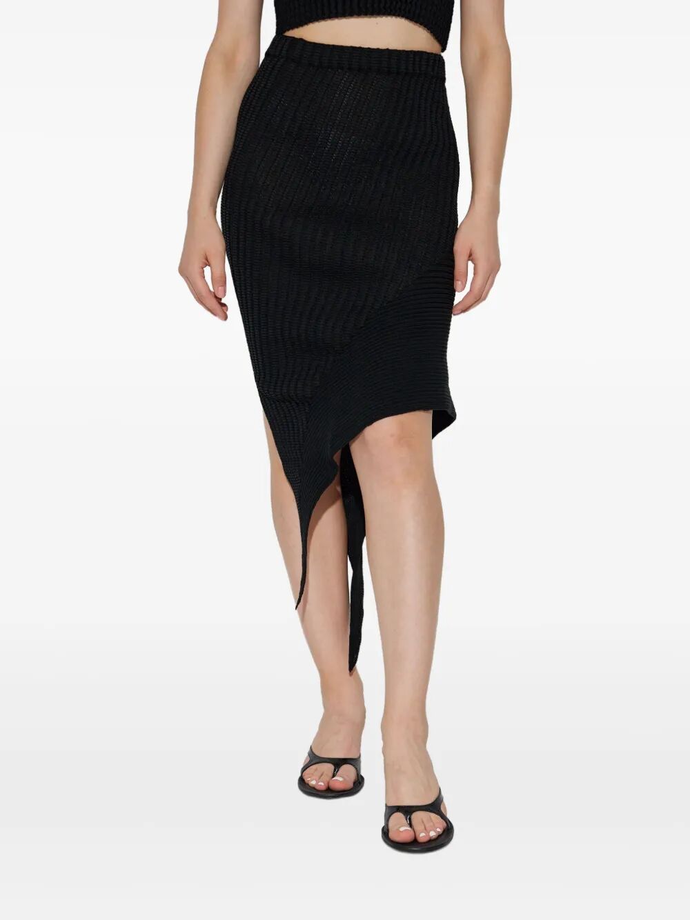 Shop Issey Miyake Subdued Asymmetrical Mini Skirt
