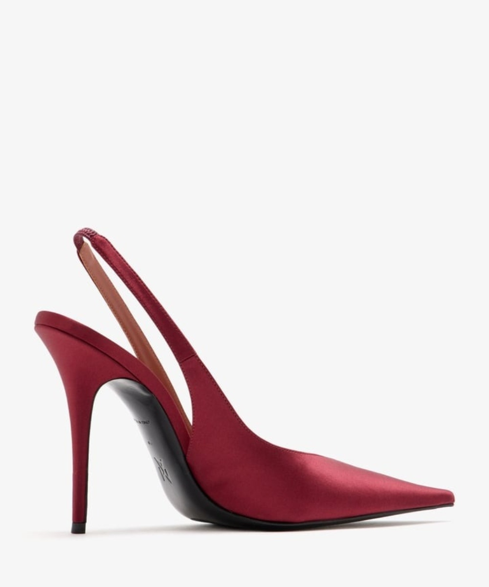 Amina Muaddi Slingback High Heels In Red