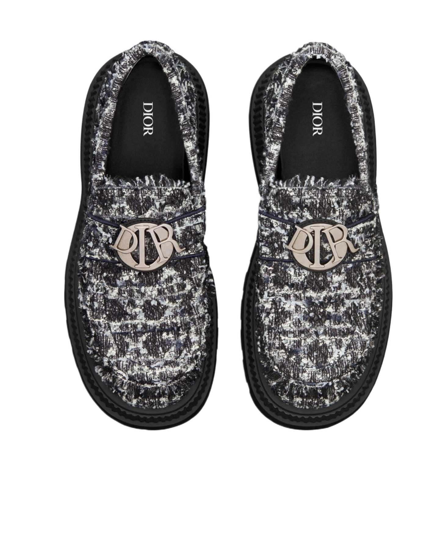 Dior Logo Details Loafers In Black