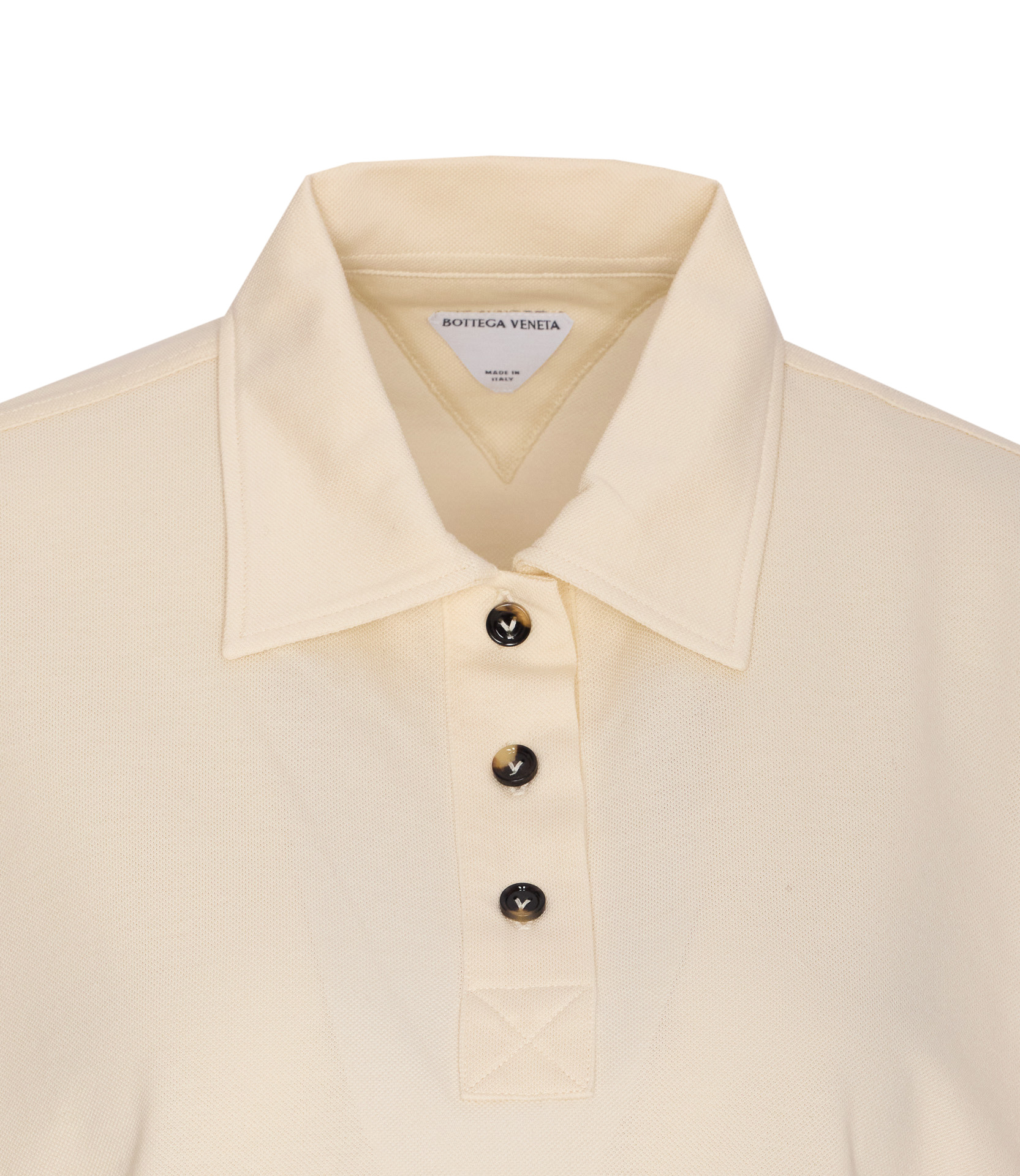Bottega Veneta Short Sleeve Boxy Fit Meringue Polo In Nude