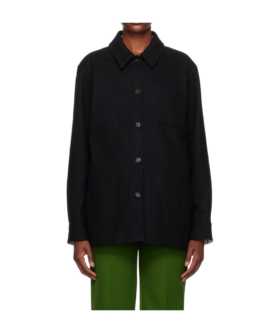 Apc Straight-point Collar Wool-blend Jacket In Black