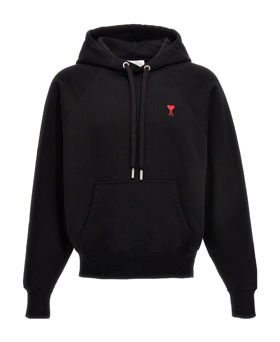 Ami Alexandre Mattiussi Ami Black Cotton Hoodie