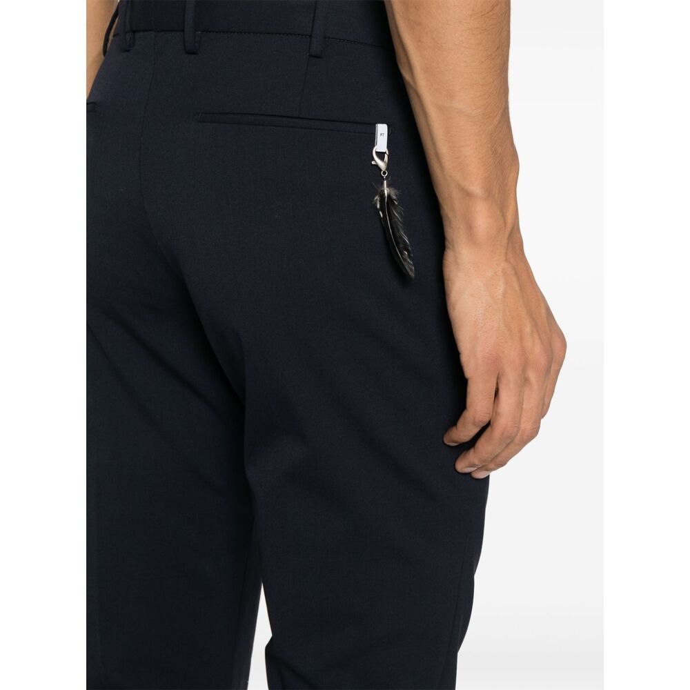 Pt01 Belt Ring Casual Pants In Black