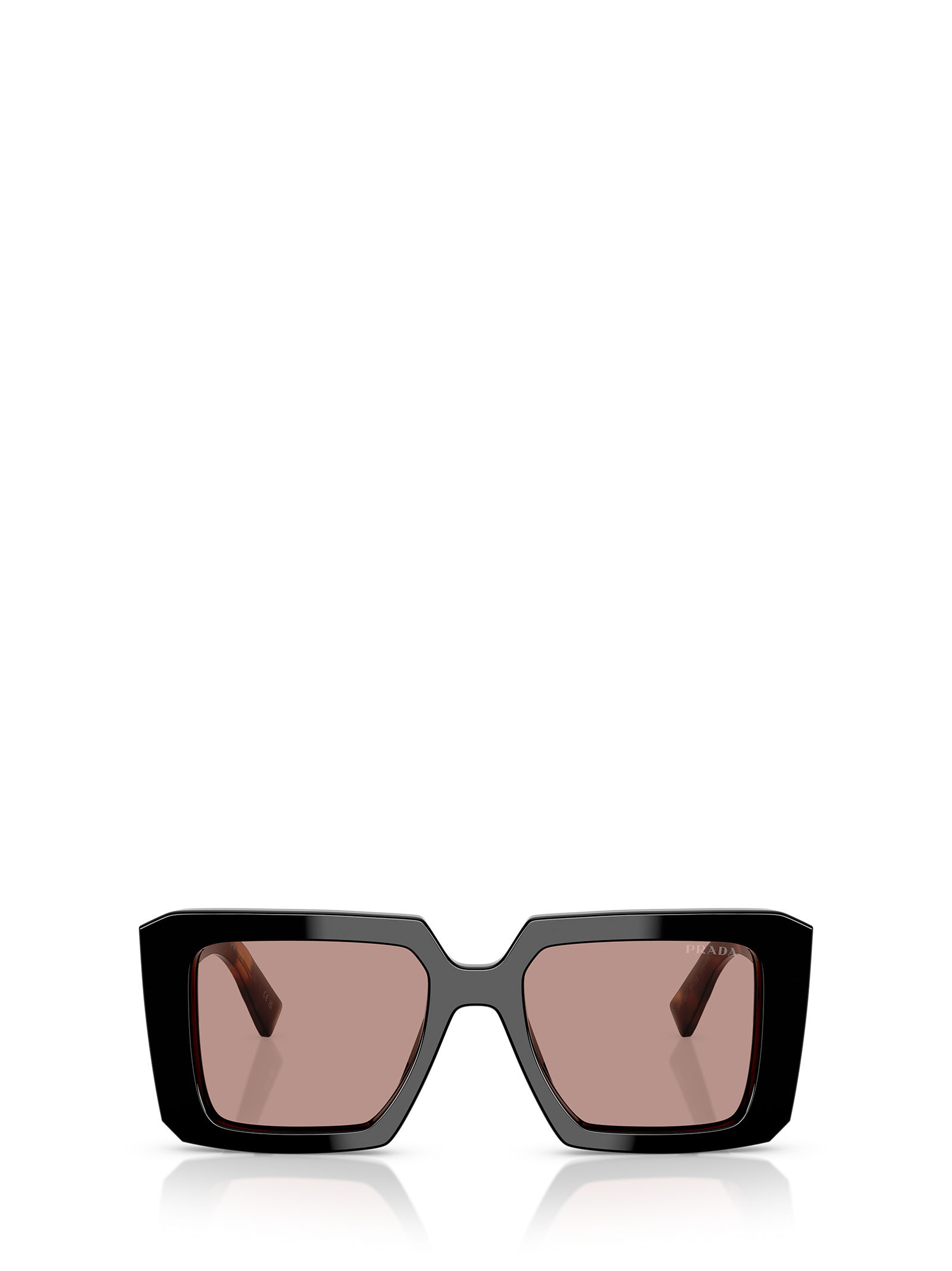 Prada Tortoiseshell-effect Square Sunglasses In Black