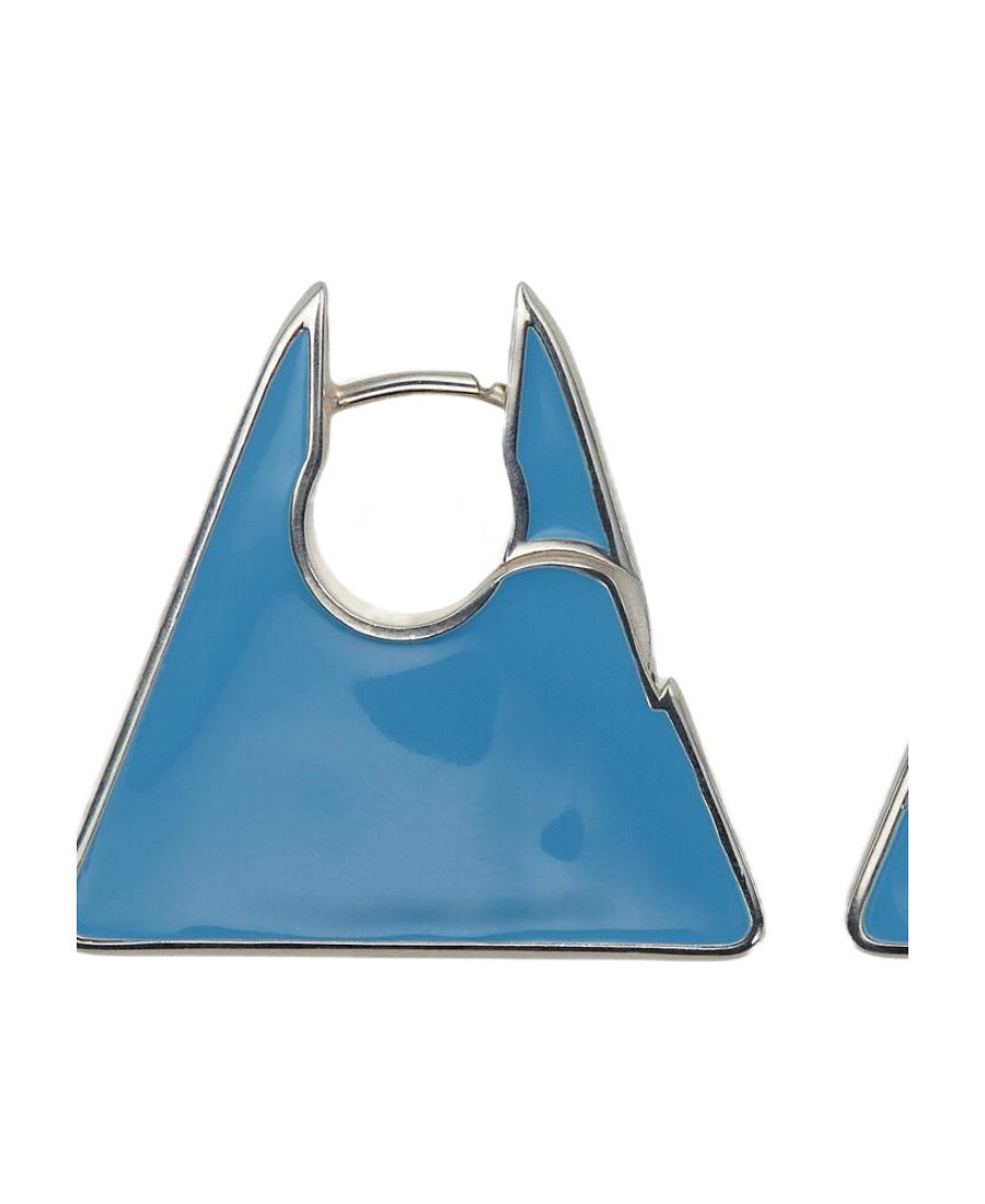 Bottega Veneta Triangle-shape Stud Earrings In Blue