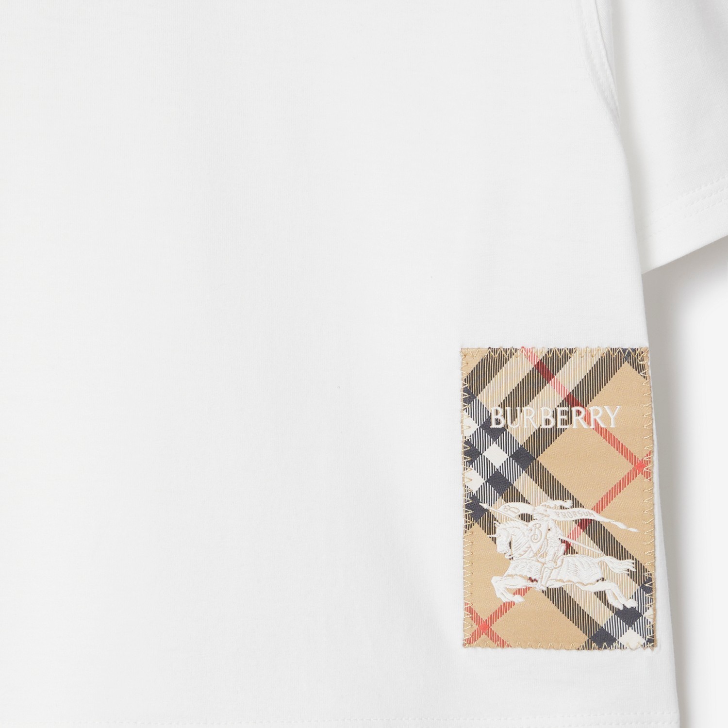 BURBERRY CHECK COTTON T-SHIRT